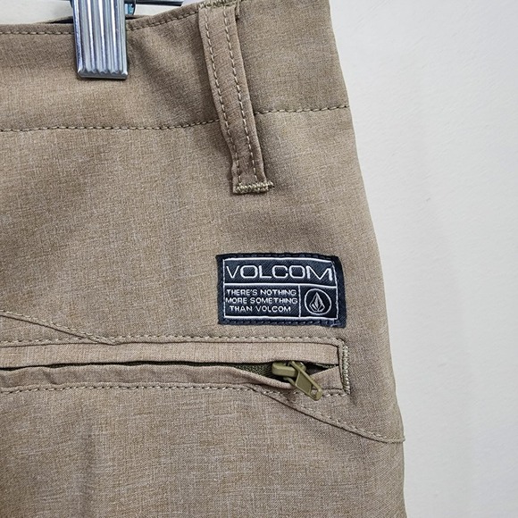 Volcom frikin cross shred static hybrid shorts in dark khaki men's size 30 - Picture 9 of 10